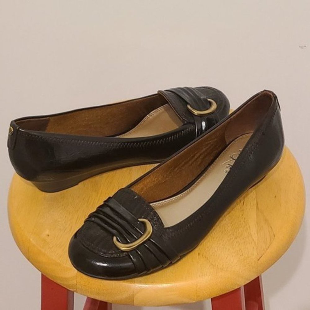 Brown Buckle-Toe Flats - New In Box